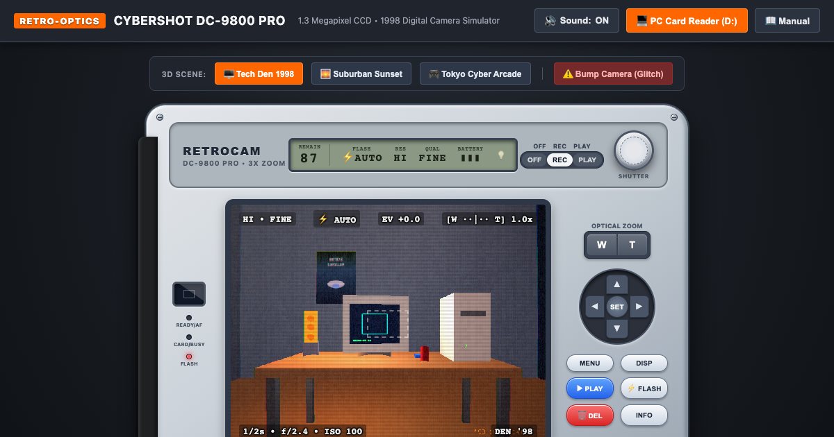 Screenshot of the 90s Camera Simulator demo