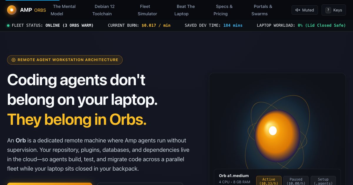 Screenshot of the Amp Code Orbs Explainer demo