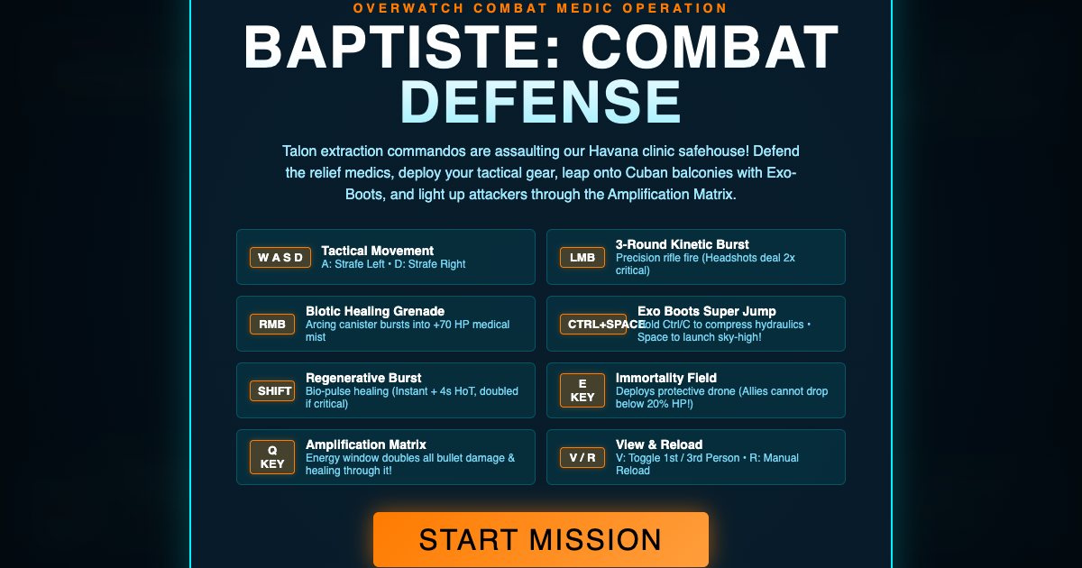 Screenshot of the Baptiste Combat Medic Defense demo
