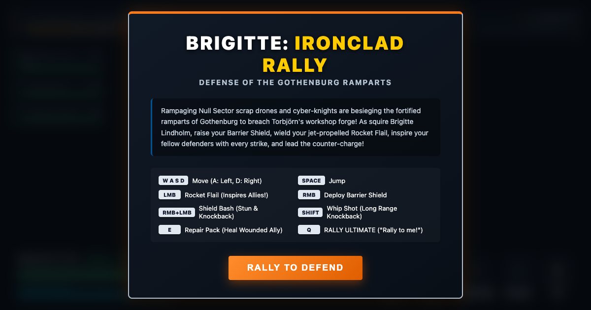 Screenshot of the Brigitte Ironclad Shield Rally demo