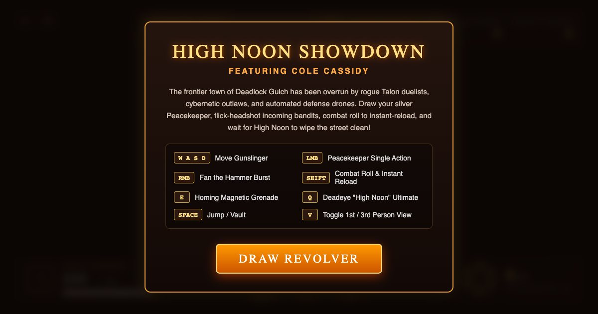 Screenshot of the Cassidy High Noon Showdown demo