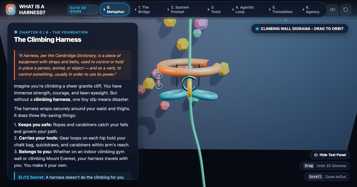 Screenshot of the Coding Harness Explainer demo
