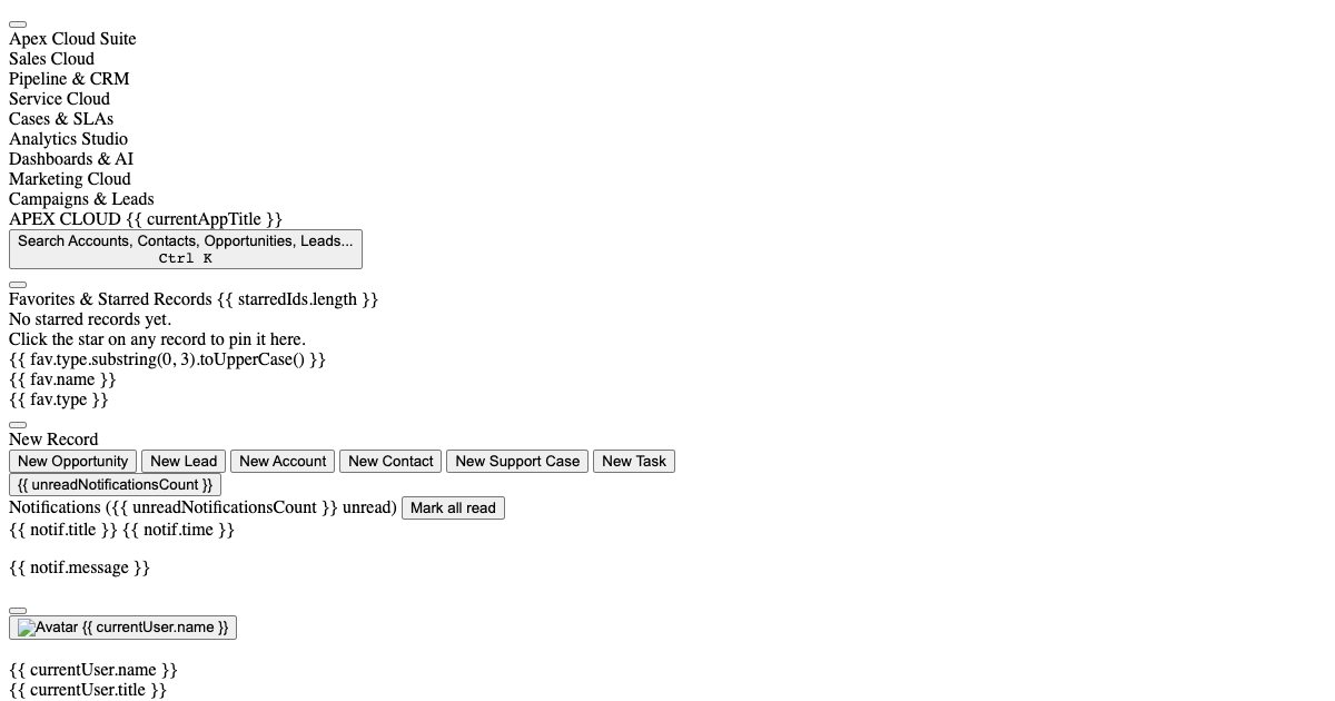 Screenshot of the Crm demo