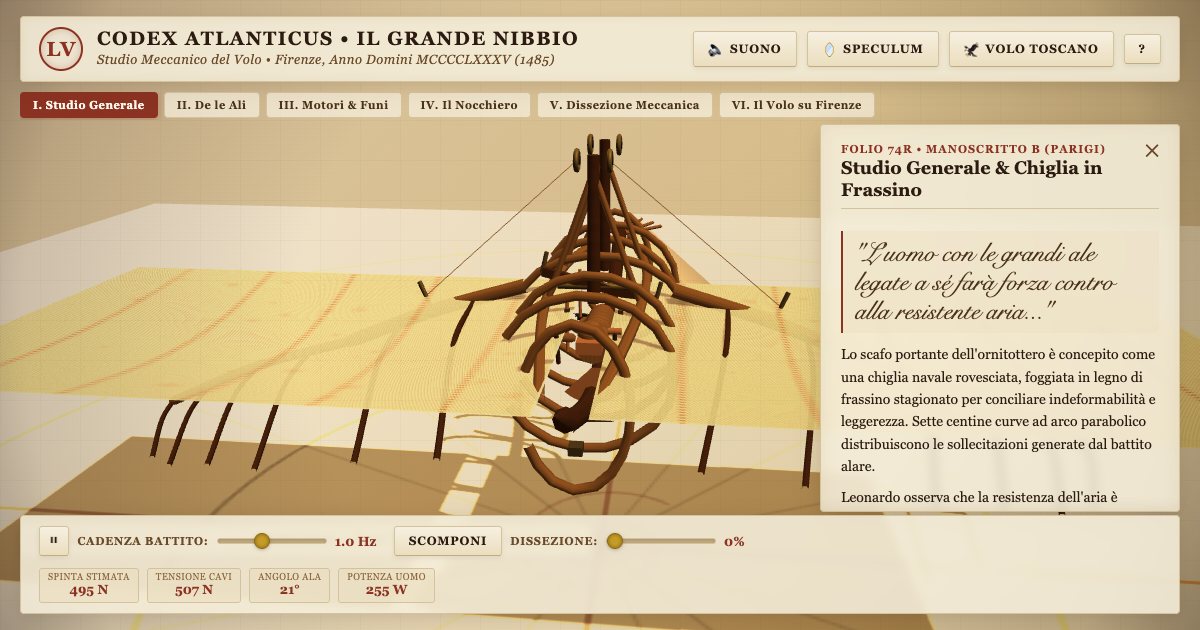 Screenshot of the Da Vinci Ornithopter demo