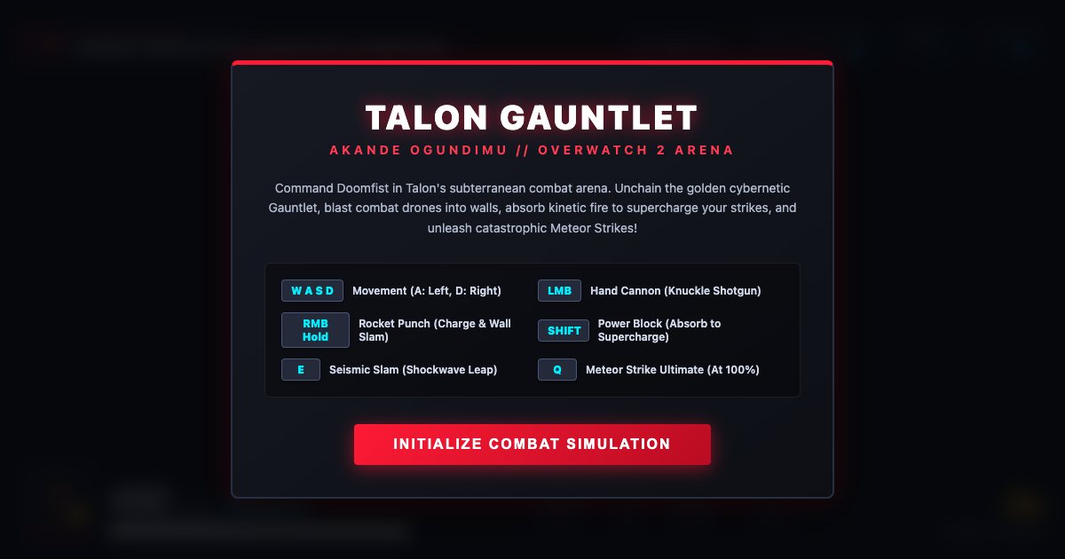 Screenshot of the Doomfist Talon Gauntlet demo