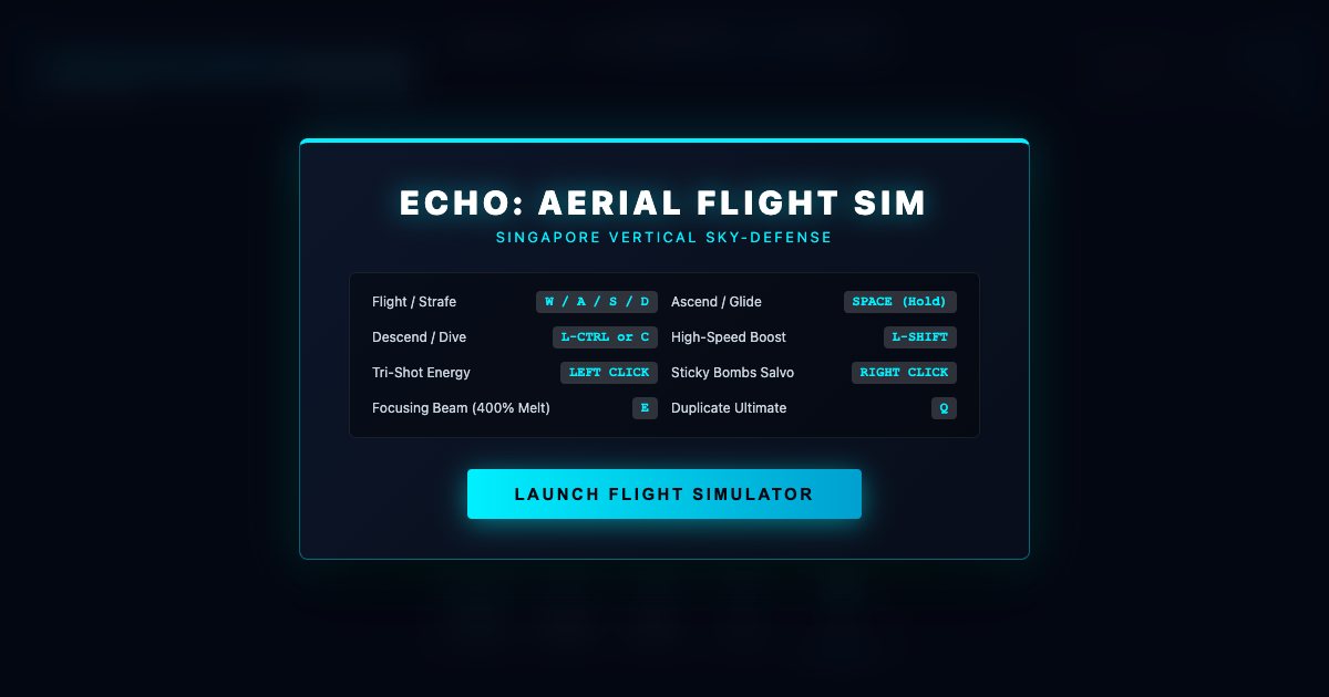 Screenshot of the Echo Aerial Flight Sim demo