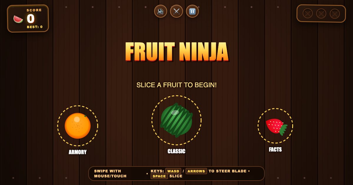 Screenshot of the Fruit Ninja demo