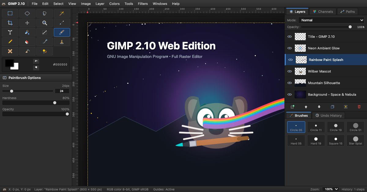 Screenshot of the Gimp demo