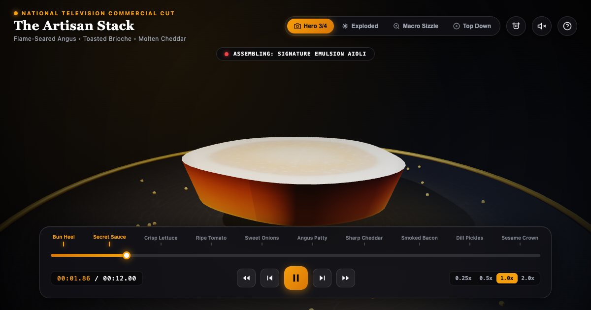 Screenshot of the Hamburger Assembly demo