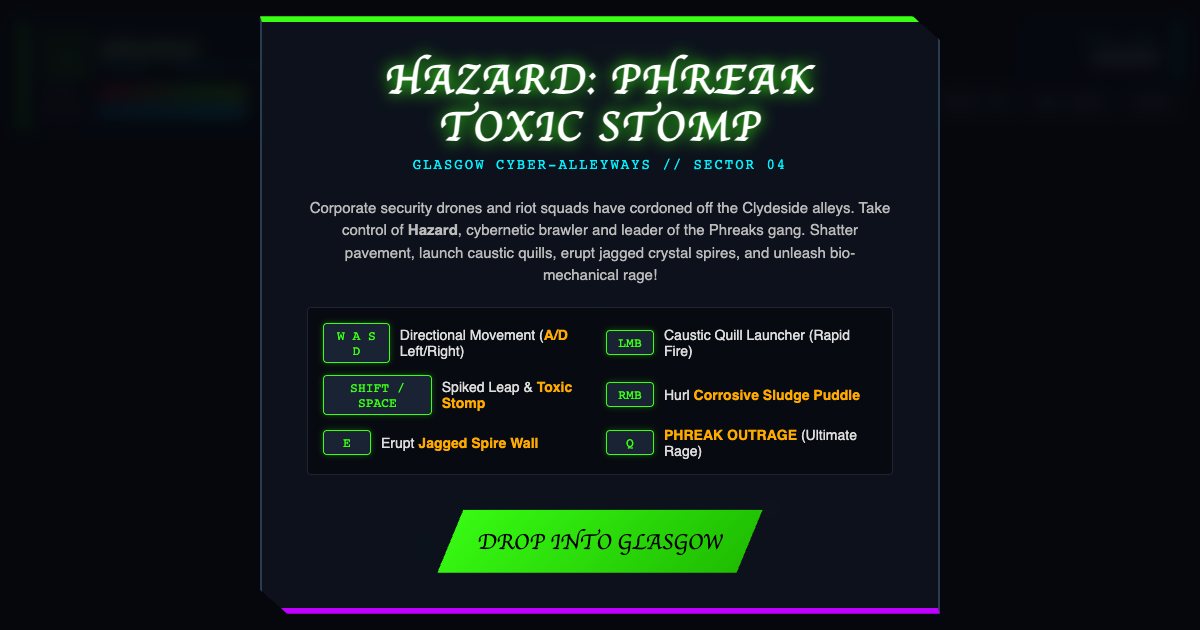 Screenshot of the Hazard Phreak Toxic Stomp demo