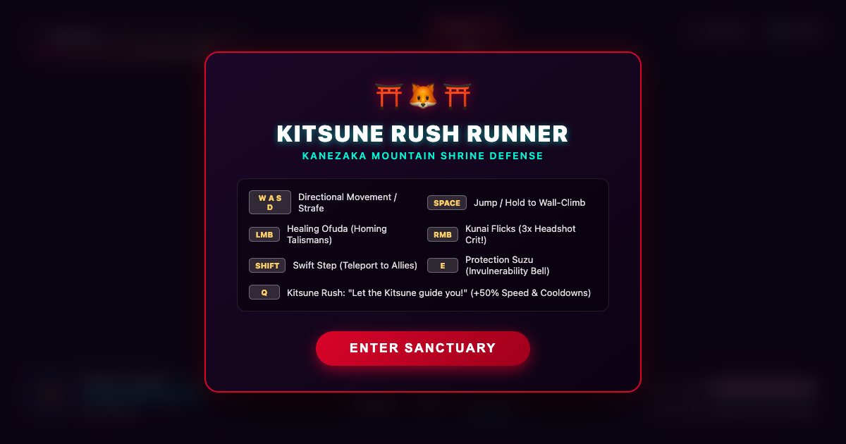 Screenshot of the Kiriko Kitsune Rush Runner demo