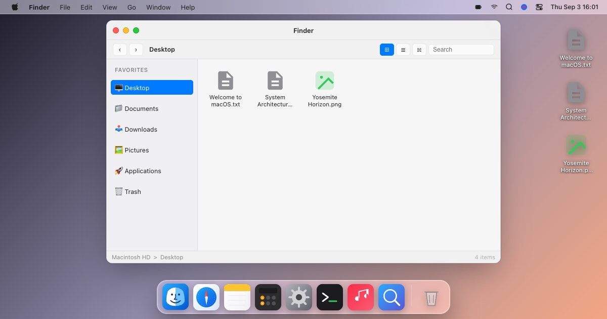 Screenshot of the macOS demo