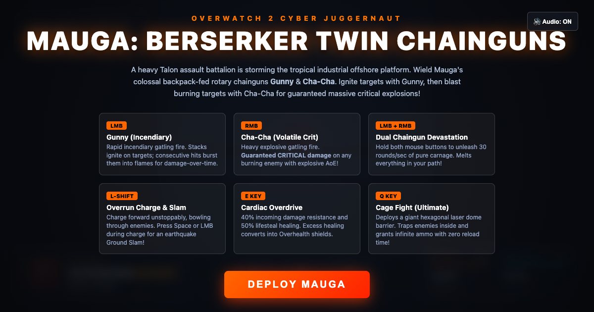 Screenshot of the Mauga Berserker Twin Chainguns demo