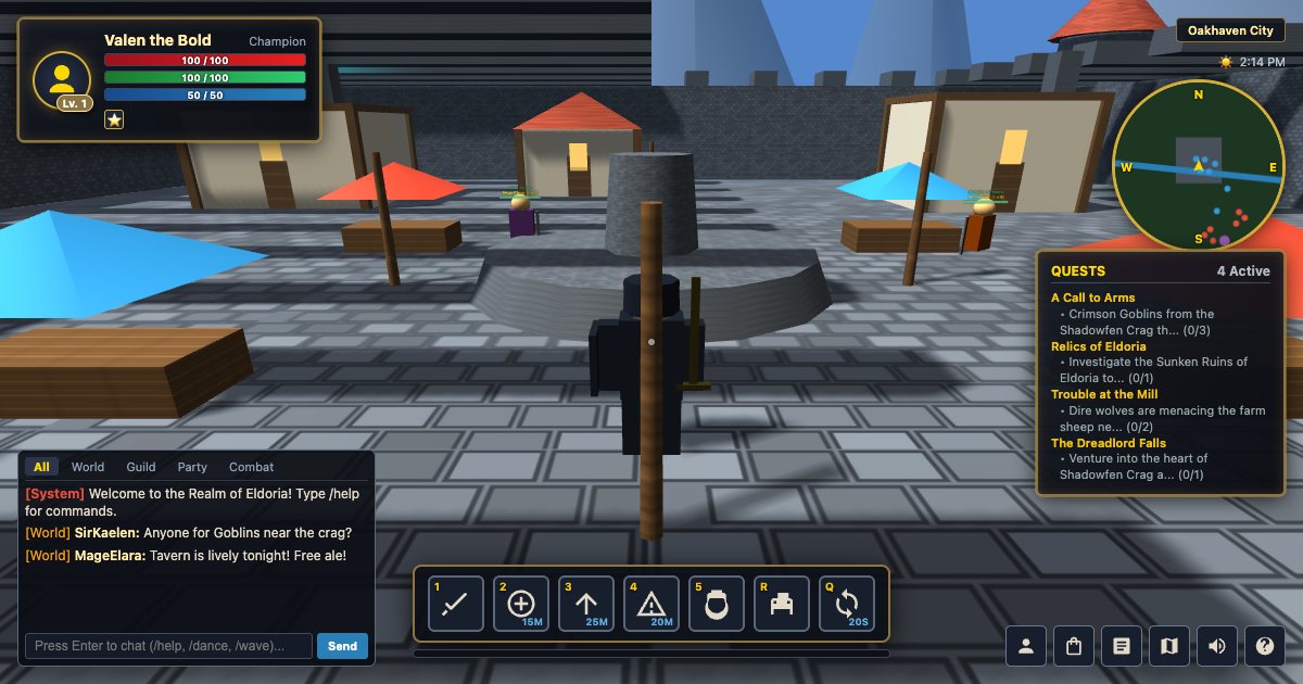 Screenshot of the Open World Mmorpg demo