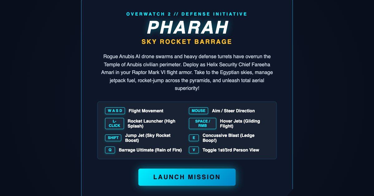 Screenshot of the Pharah Sky Rocket Barrage demo