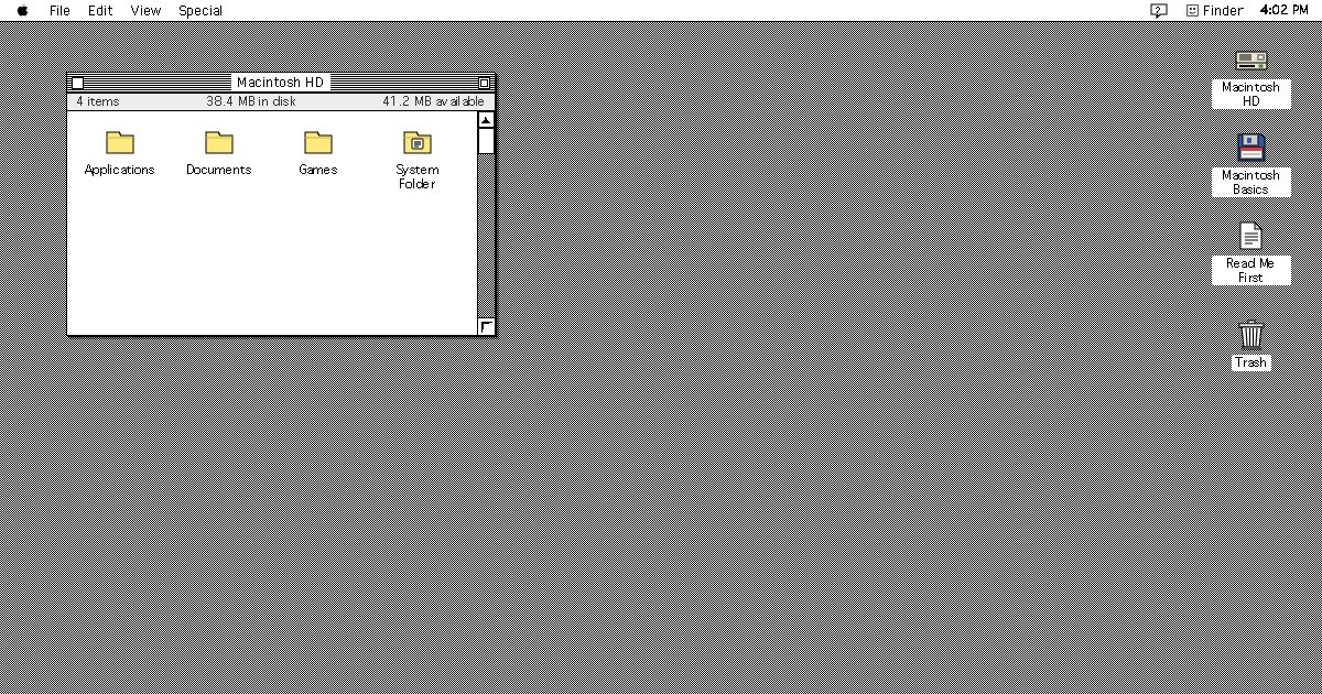 Screenshot of the Retro Macintosh demo