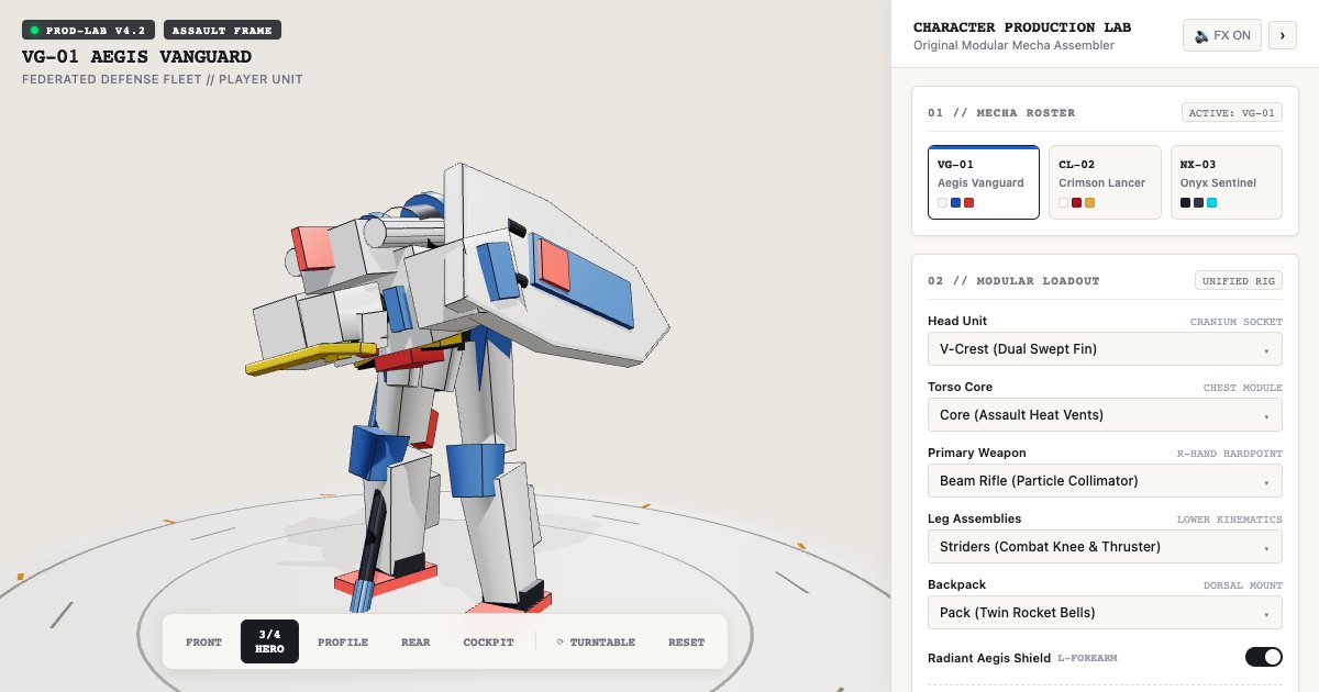 Screenshot of the Robot Creator demo