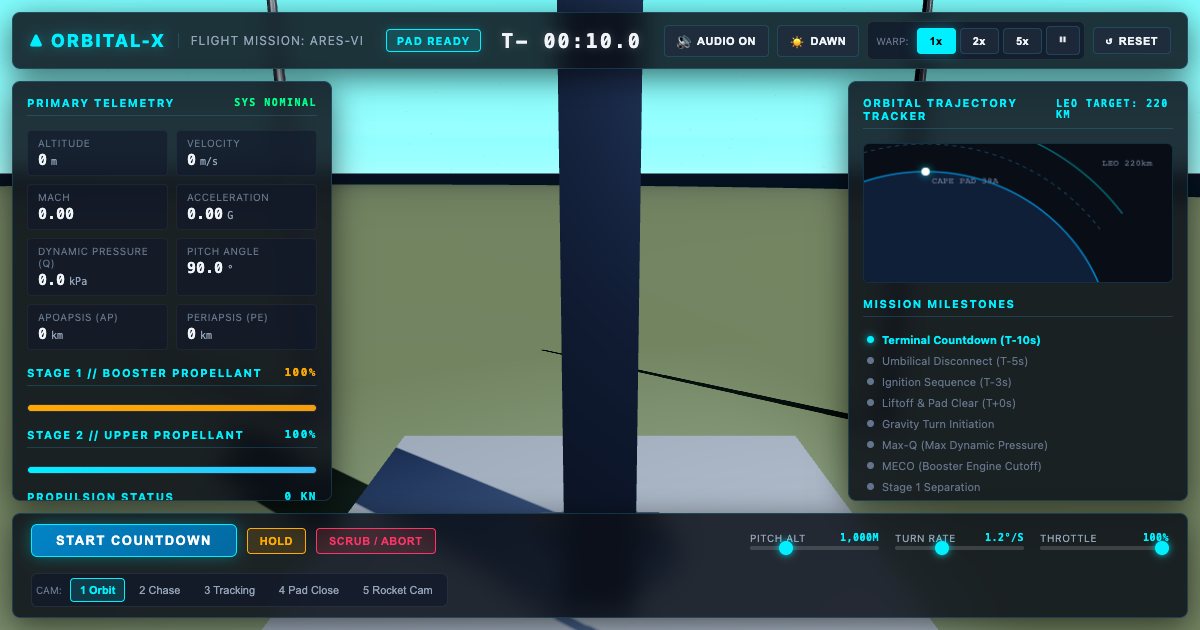 Screenshot of the Rocket Launch demo
