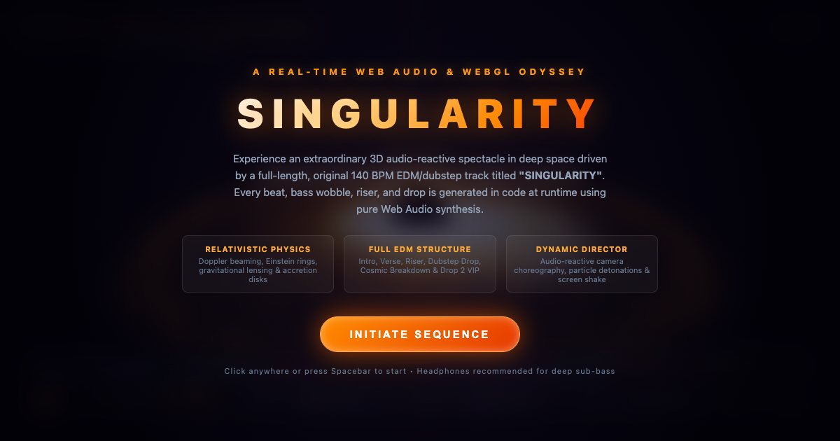 Screenshot of the Singularity Audio Visualizer demo