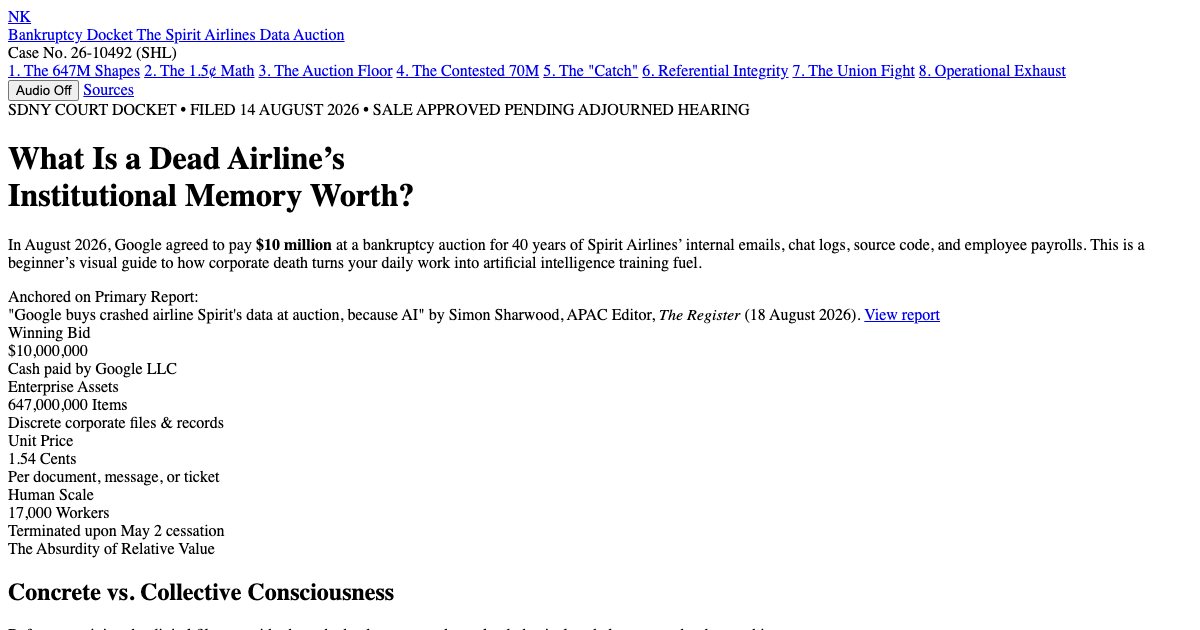 Screenshot of the Spirit Airlines Bidding demo
