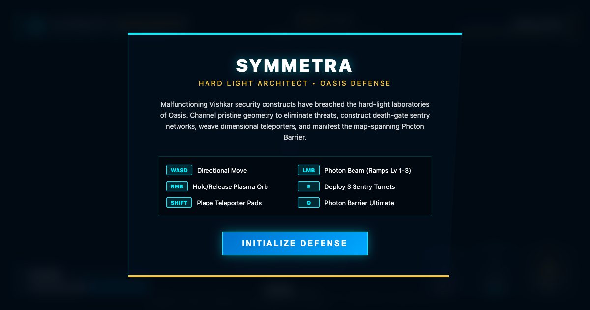 Screenshot of the Symmetra Hard Light Architect demo