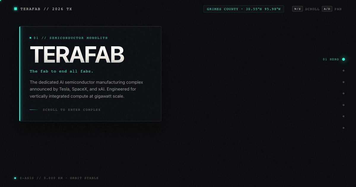 Screenshot of the Terafab demo