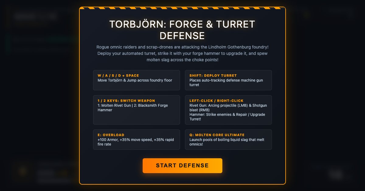 Screenshot of the Torbjorn Forge And Turret Defense demo