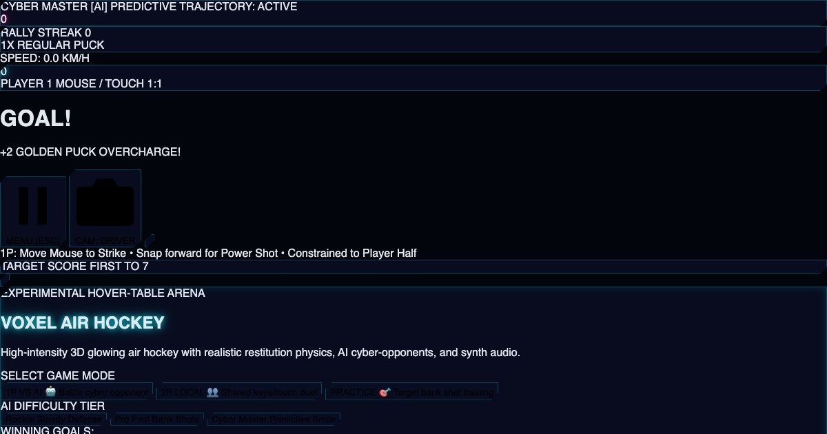 Screenshot of the Voxel Air Hockey demo