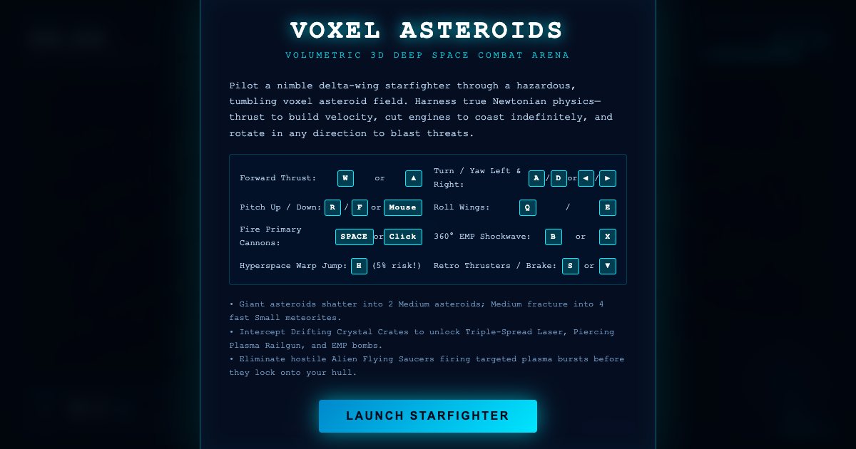 Screenshot of the Voxel Asteroids demo