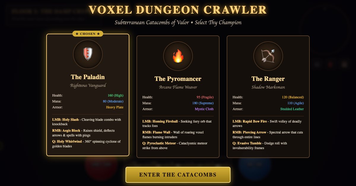 Screenshot of the Voxel Dungeon Crawler demo