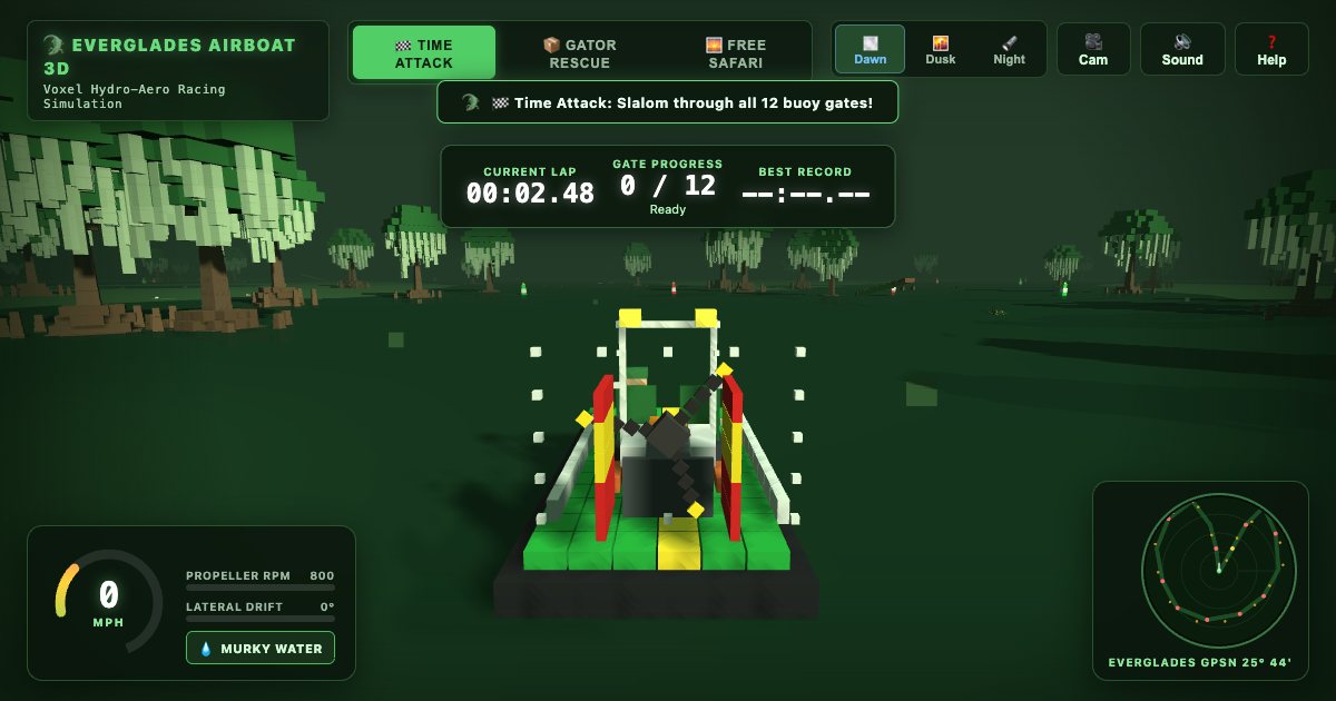 Screenshot of the Voxel Hovercraft demo