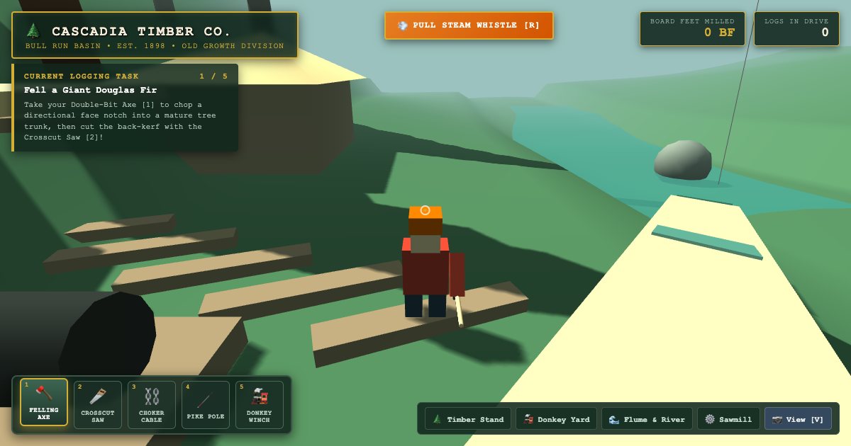 Screenshot of the Voxel Lumberjack demo