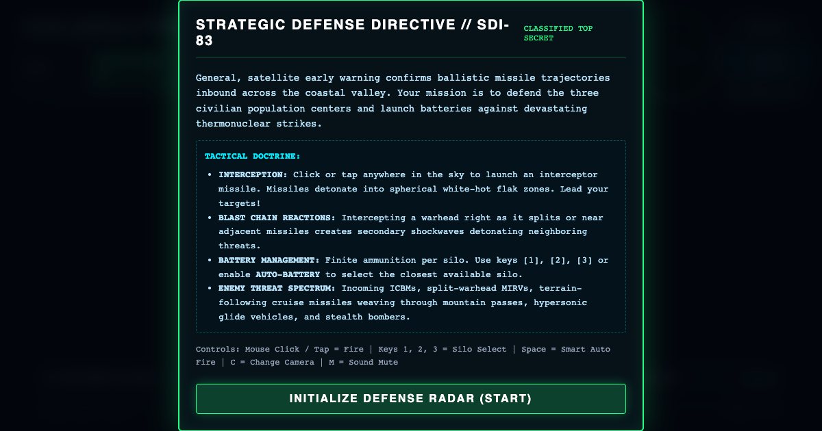 Screenshot of the Voxel Missile Command demo