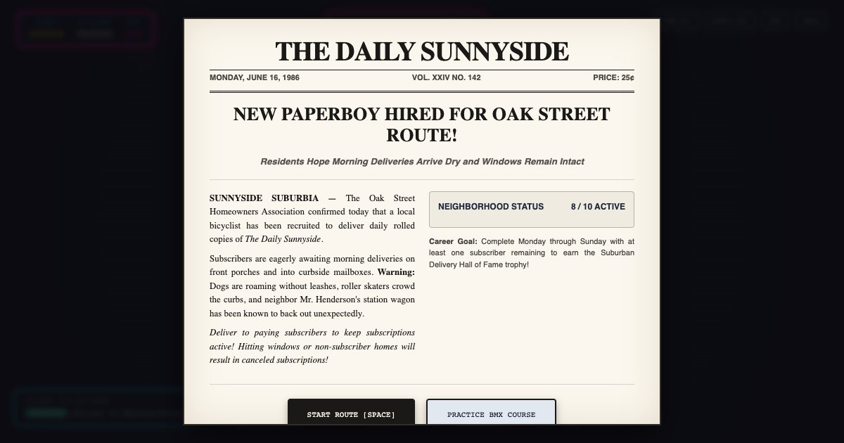 Screenshot of the Voxel Paperboy demo