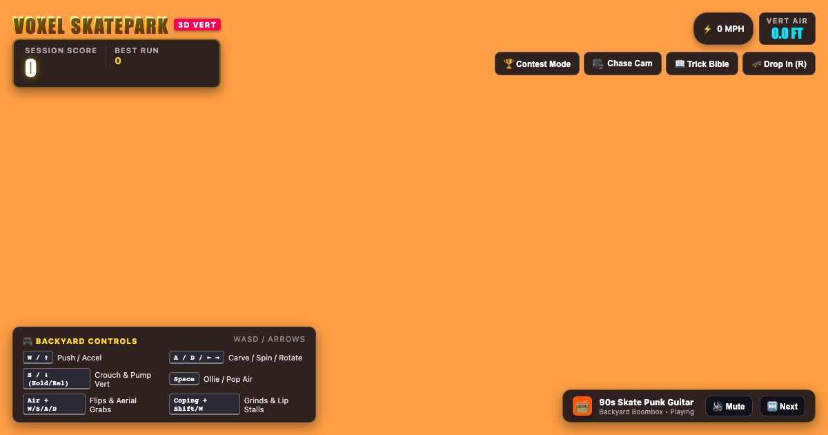 Screenshot of the Voxel Skatepark demo