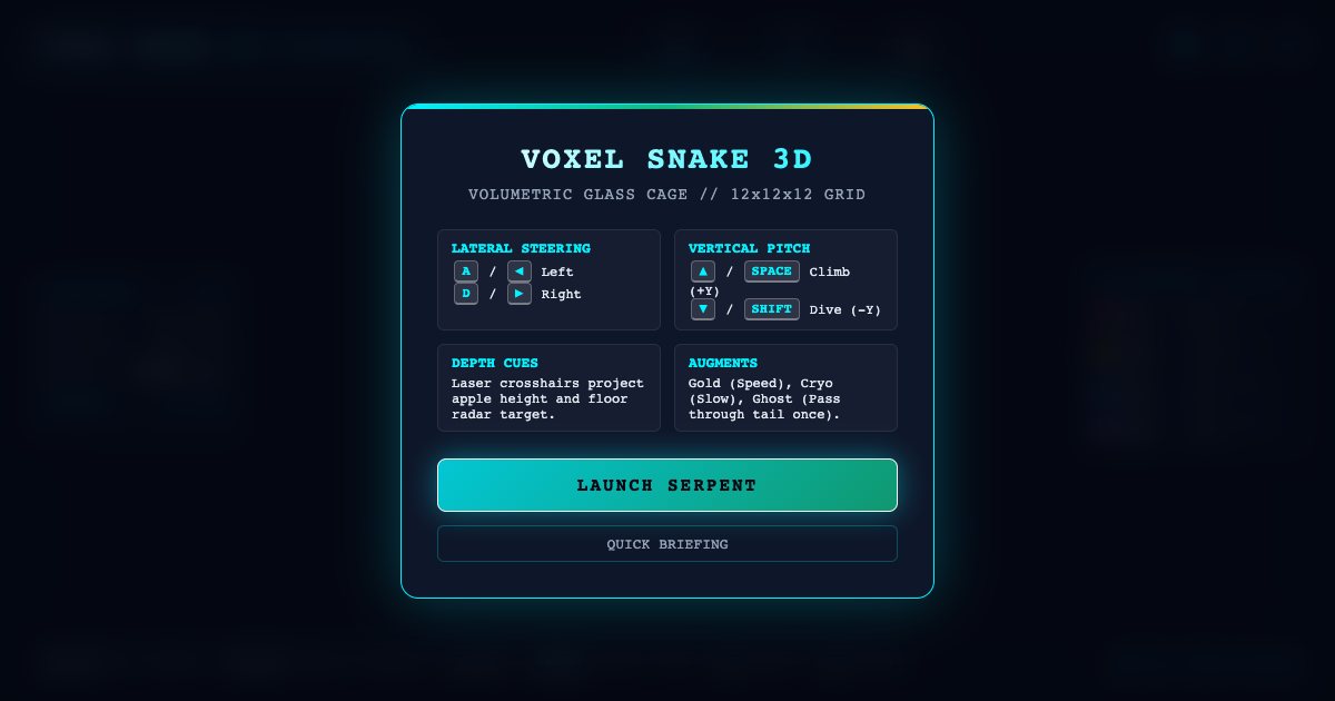 Screenshot of the Voxel Snake 3D demo