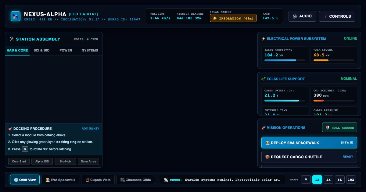 Screenshot of the Voxel Spacestation demo