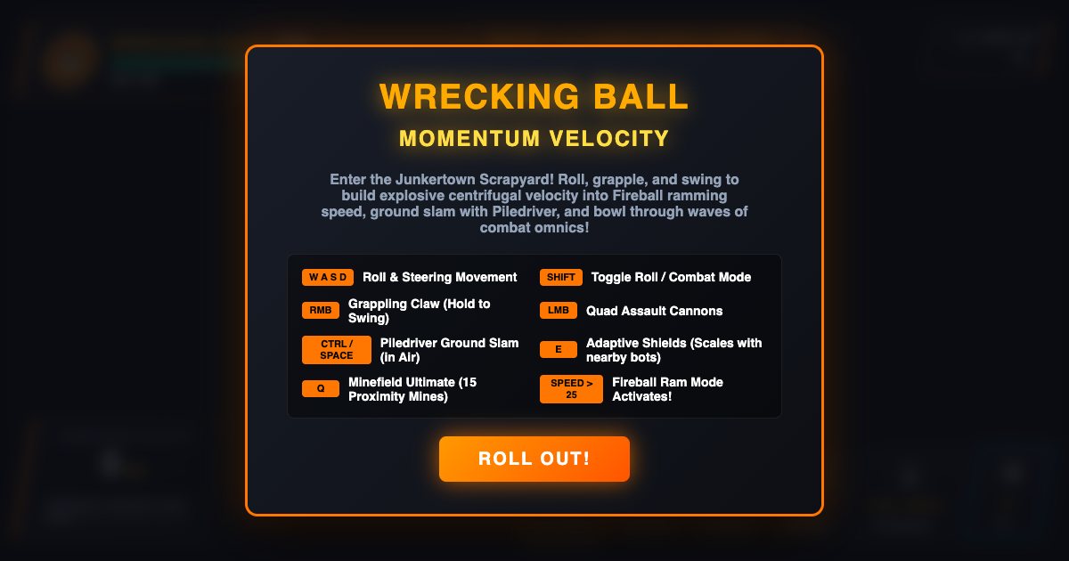 Screenshot of the Wrecking Ball Momentum Velocity demo