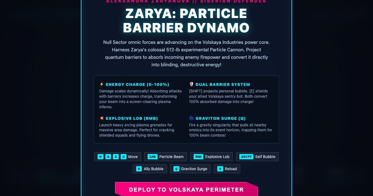 Screenshot of the Zarya Particle Barrier Dynamo demo